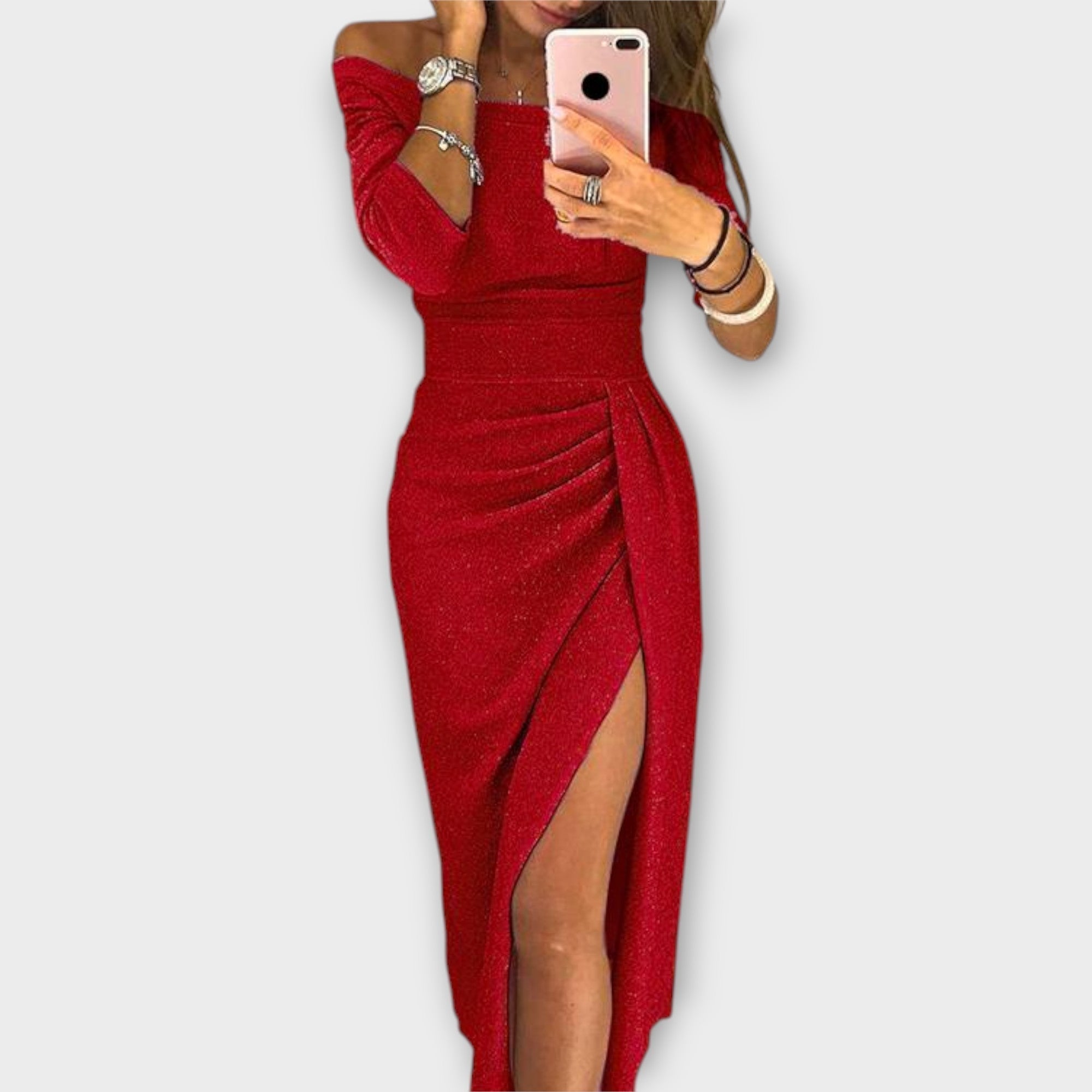 Lena ™ ｜ Elegantna haljina s otkrivenim ramenima