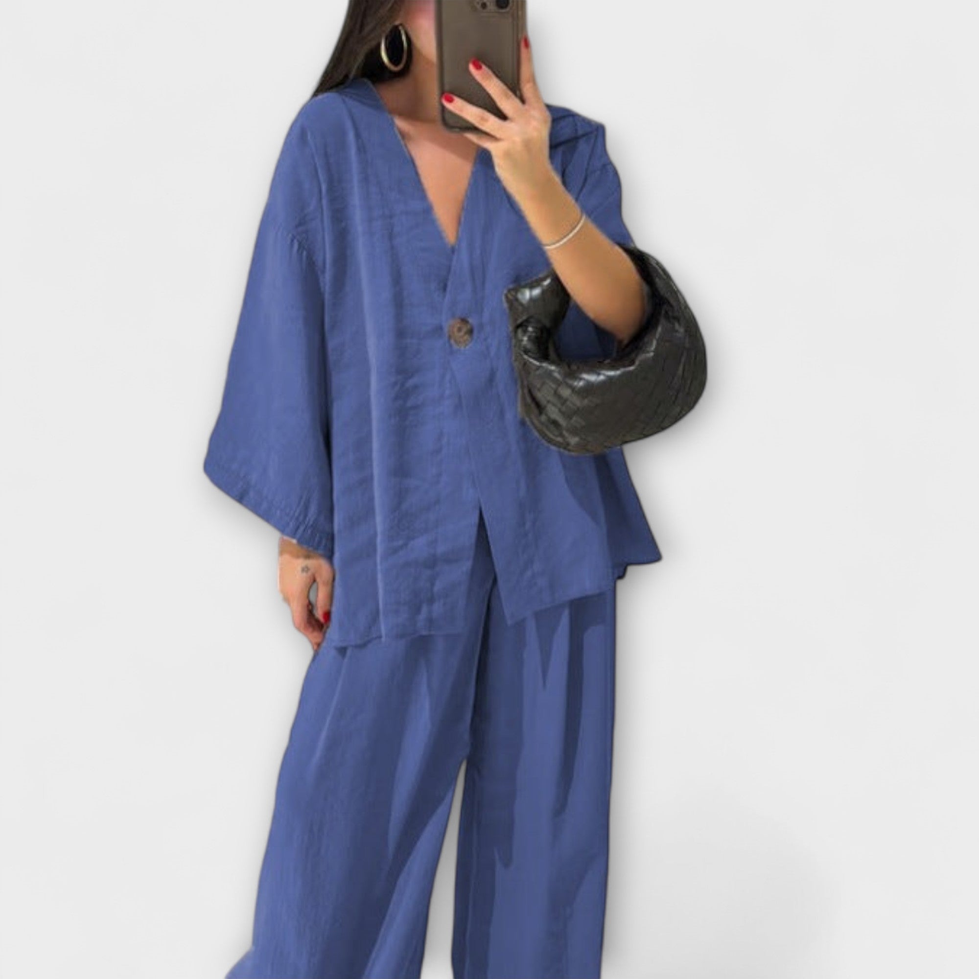 Jacqueline ™ ｜ Ležerni komplet topa i hlača s V-izrezom