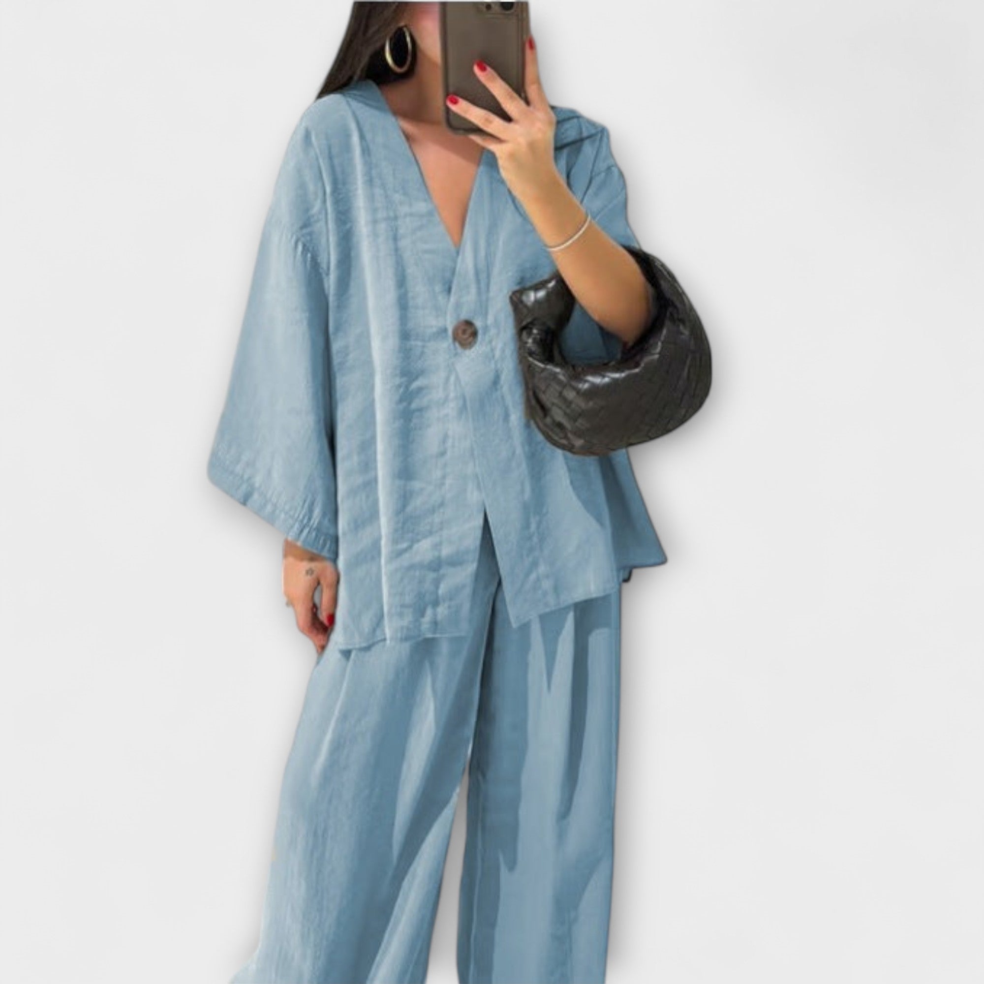 Jacqueline ™ ｜ Ležerni komplet topa i hlača s V-izrezom