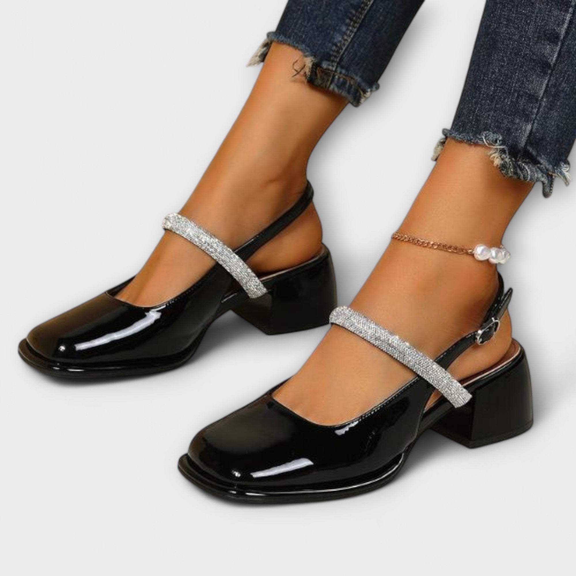 Celandra ™ ｜ Mary Janes s blistavim naramenicama i blok potpeticama