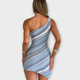 Kira ™ ｜ Modni pleteni mini haljinasti kombinezon s jednim ramenom